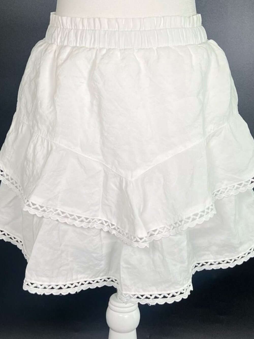 Boho Layered White Skort